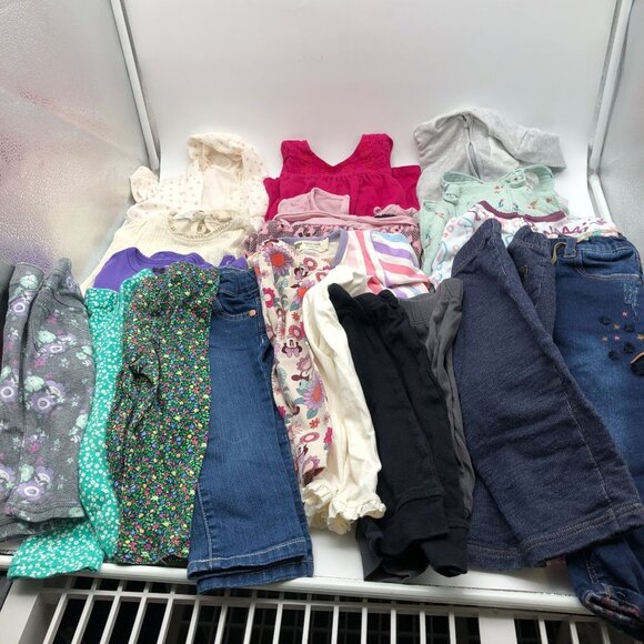 Girls 12M Fall Winter Clothing BUNDLE Pants Pajamas Long Sleeve Sweaters Mix - Picture 2 of 13